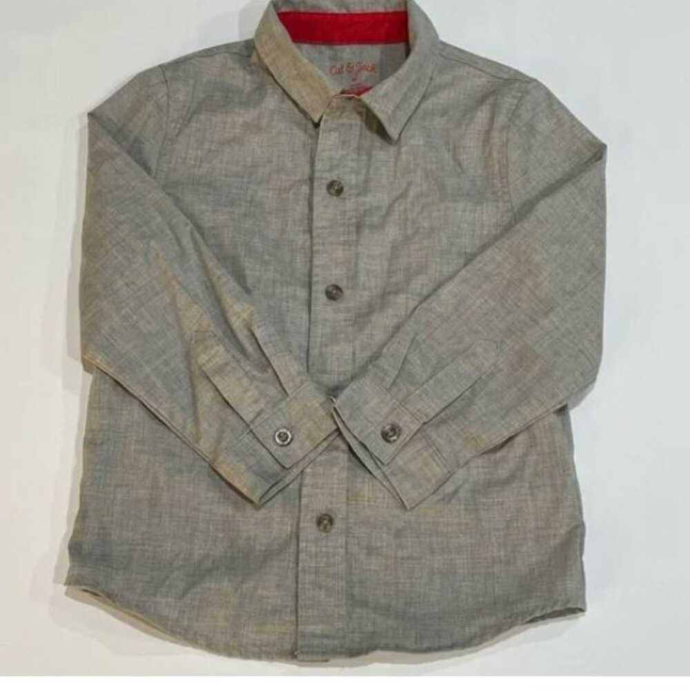 3/$15 Cat & Jack- Boys' Gray 4T Long Sleeve Button-up Shirt